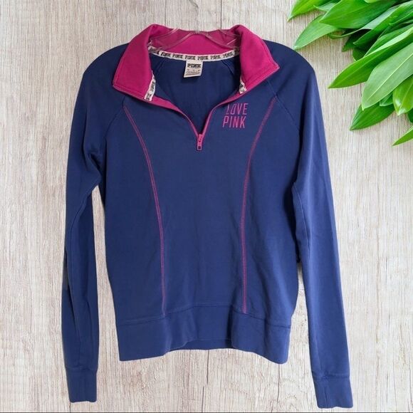 PINK Victoria Secret 3/4 Zip Pullover Sweater, XS - Picture 1 of 5